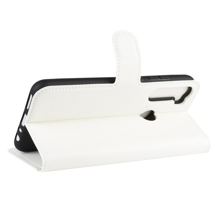 Litchi Skin Leather Wallet Stand Phone Case for Xiaomi Redmi Note 8 - White-5