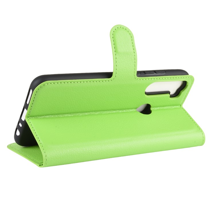 Litchi Skin Leather Wallet Stand Phone Case for Xiaomi Redmi Note 8 - Green-5