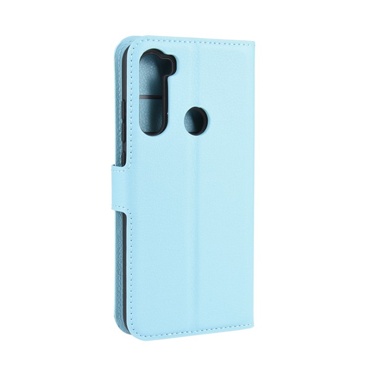 Litchi Skin Leather Wallet Stand Phone Case for Xiaomi Redmi Note 8 - Baby Blue-6