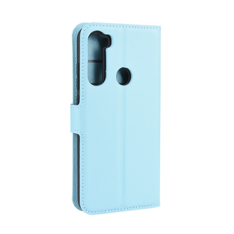 Litchi Skin Leather Stand Stand Phone Case Para Xiaomi Redmi Note 8 (2019/2021) - Bebê Azul-6