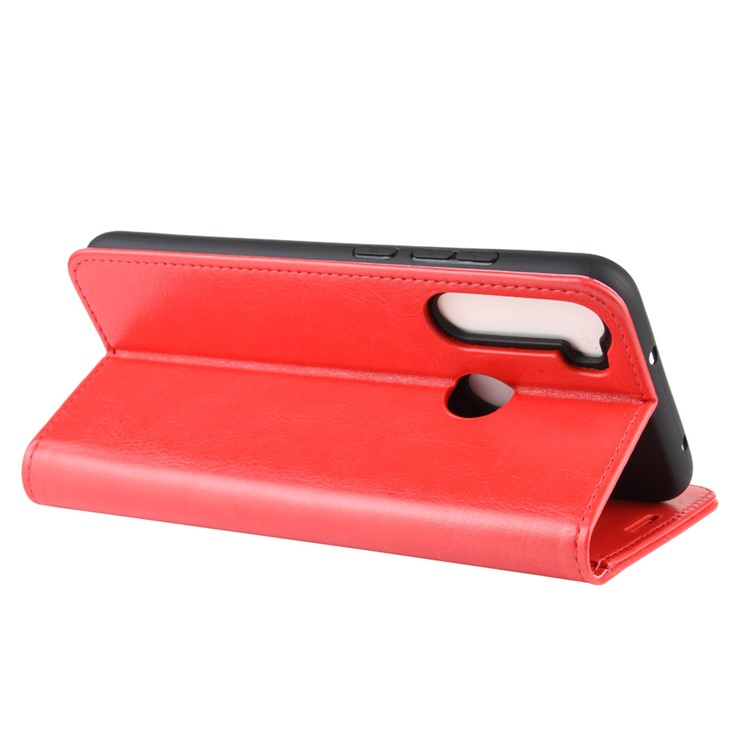 Crazy Horse Texture Wallet Stand Flip Leather Protective Case for Xiaomi Redmi Note 8 - Red-7