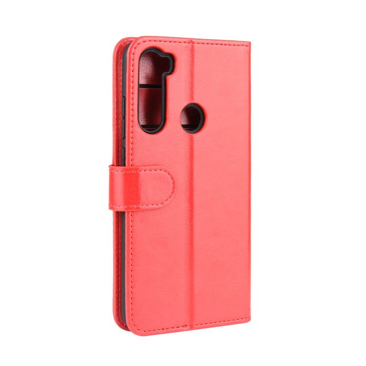 Crazy Horse Texture Wallet Stand Flip Leather Protective Case for Xiaomi Redmi Note 8 - Red-8