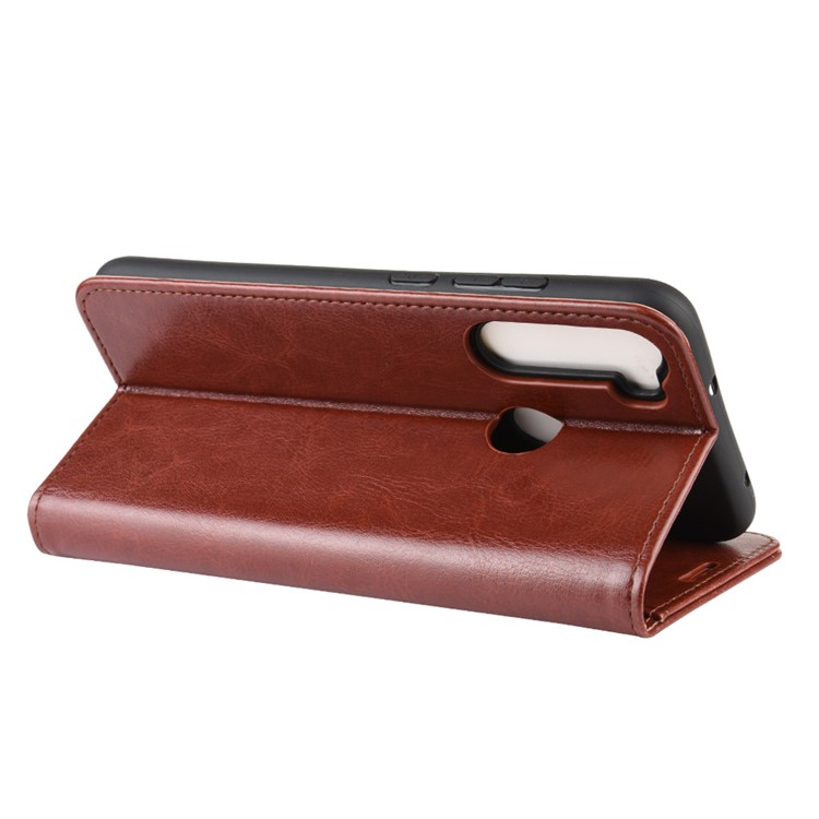 Crazy Horse Texture Wallet Stand Flip Leather Protective Case for Xiaomi Redmi Note 8 - Brown-7