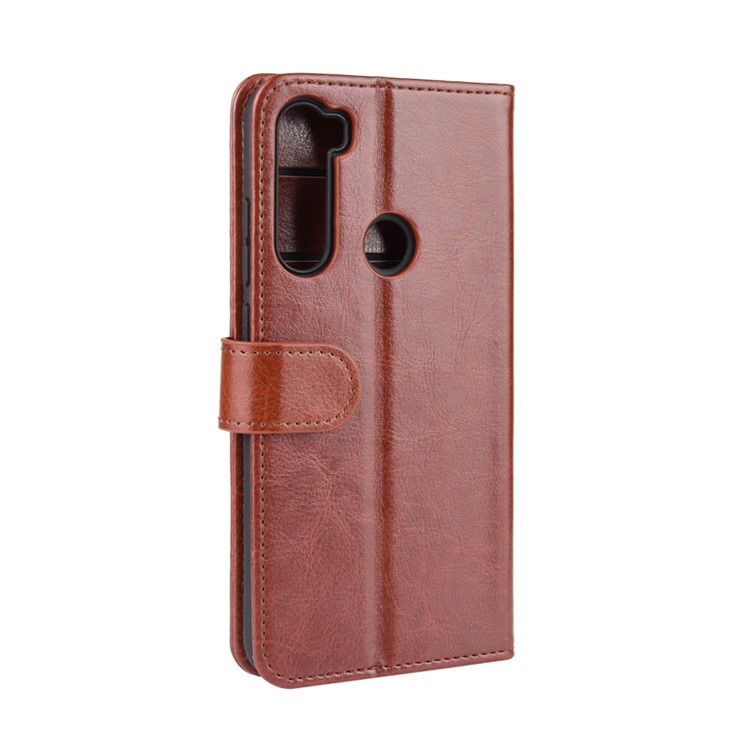 Crazy Horse Texture Wallet Stand Flip Leather Protective Case for Xiaomi Redmi Note 8 - Brown-8