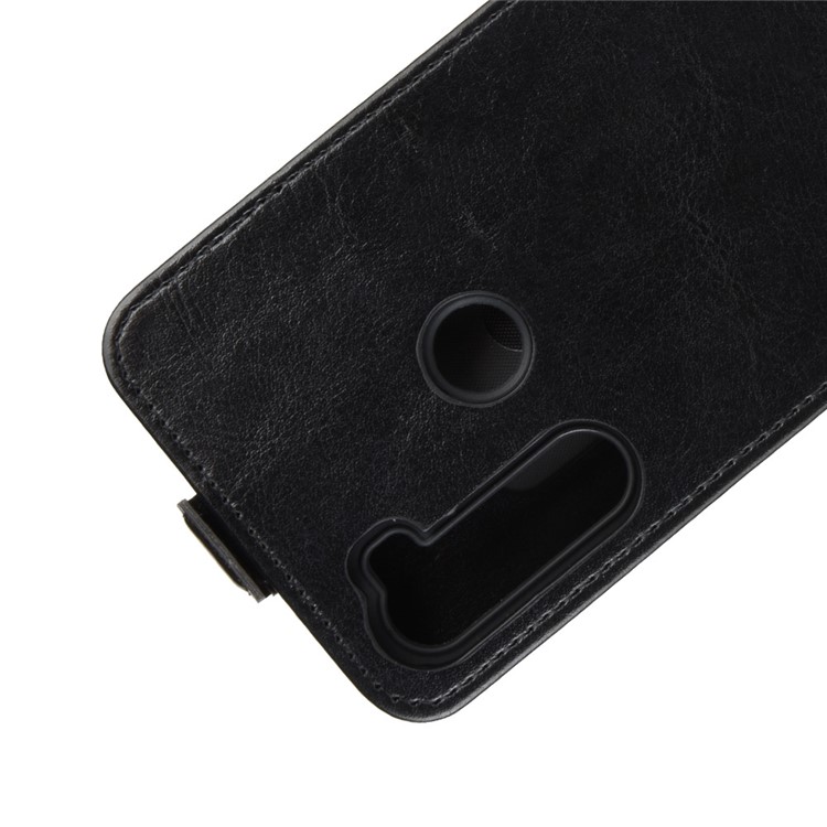 Crazy Horse Vertical Flip Leather Phone Basing Avec Support de Carte Pour Xiaomi Redmi Note 8 (2019/2021) - le Noir