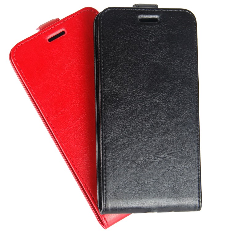 Crazy Horse Vertical Flip Leather Phone Basing Avec Support de Carte Pour Xiaomi Redmi Note 8 (2019/2021) - le Noir