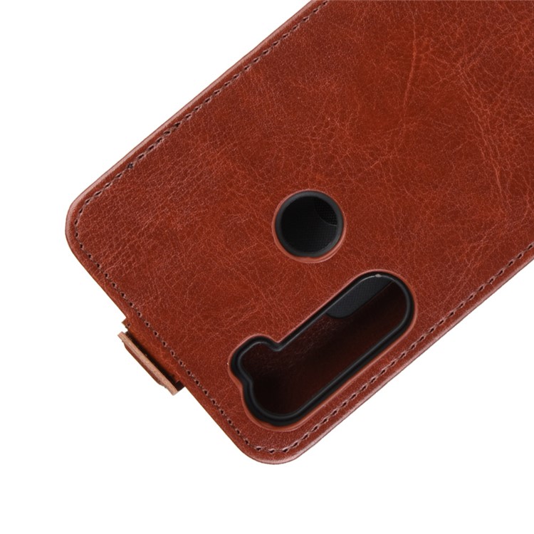 Crazy Horse Vertical Flip Leather Phone Casing with Card Holder for Xiaomi Redmi Note 8 - Brown-3