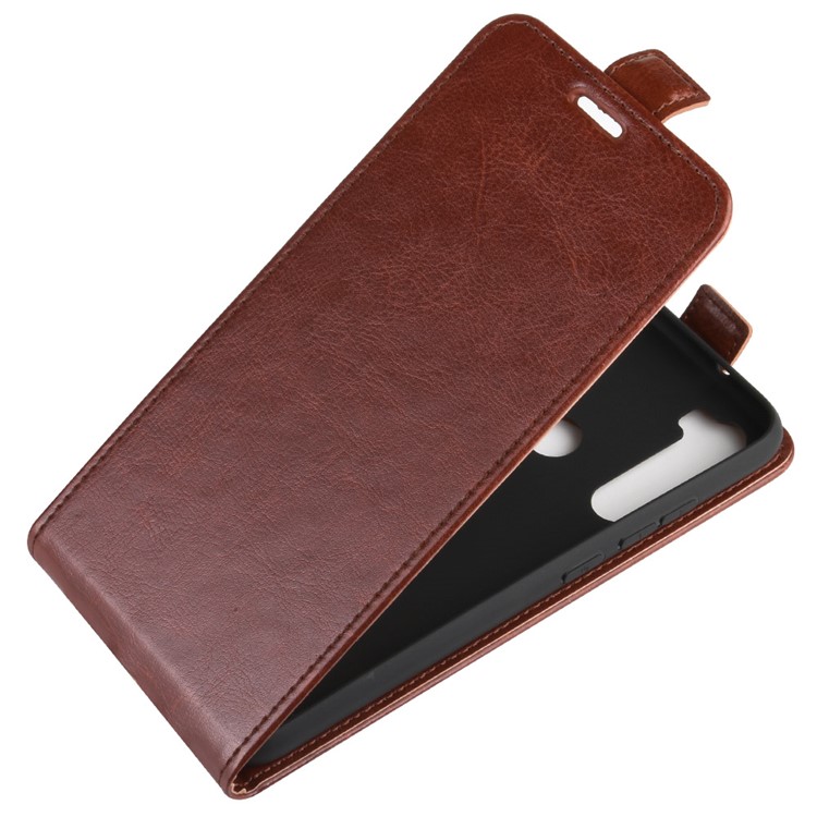 Crazy Horse Vertical Flip Leather Phone Casing with Card Holder for Xiaomi Redmi Note 8 - Brown-4