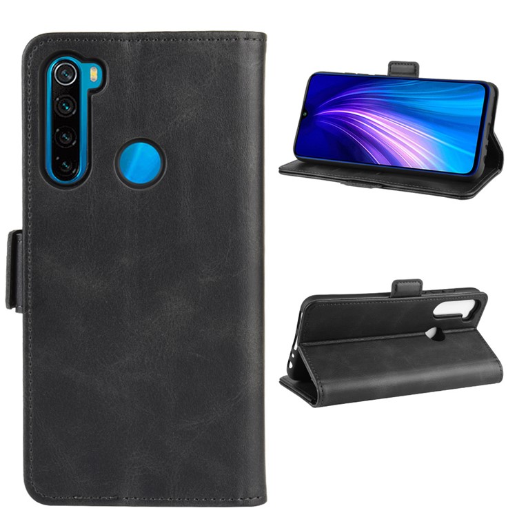 Case de Billetera de Cuero de Adsorción Magnet Para Xiaomi Redmi Note 8 - Negro