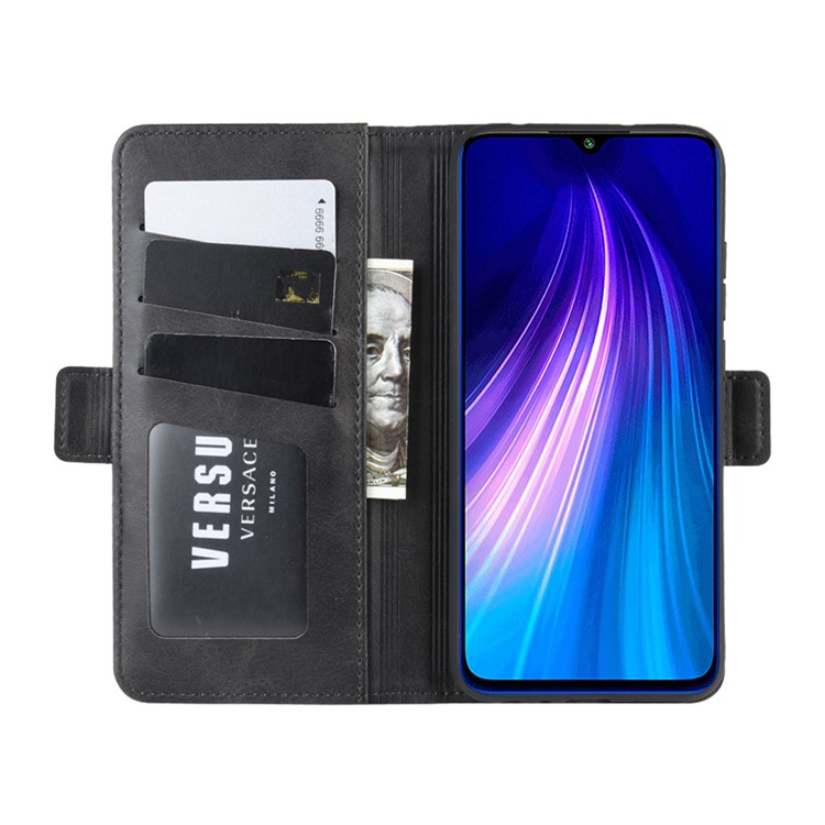 Adsorption Adsorption Étui Portefeuille en Cuir Pour Xiaomi Redmi Note 8 - le Noir