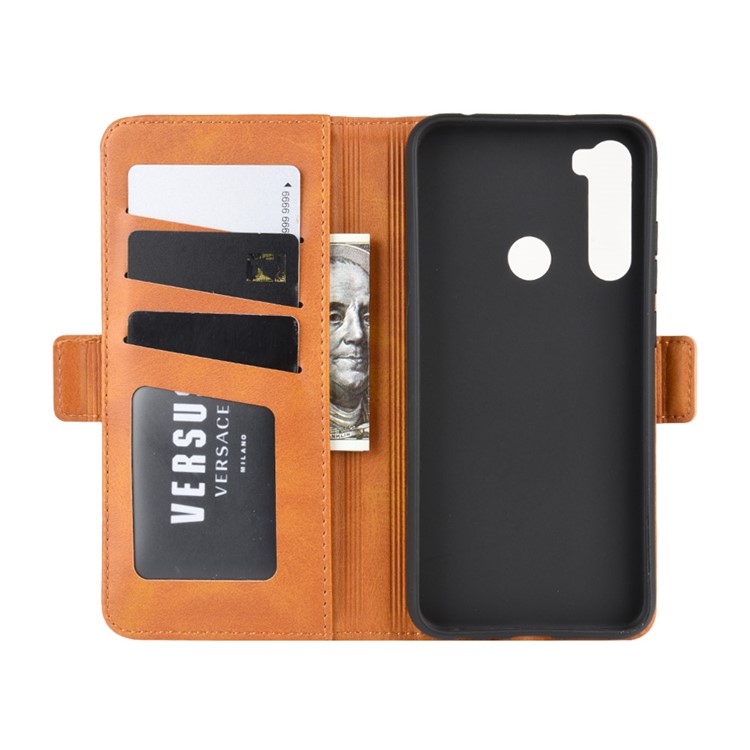 Magnet Adsorption Flip Leather Wallet Case for Xiaomi Redmi Note 8 - Brown-3