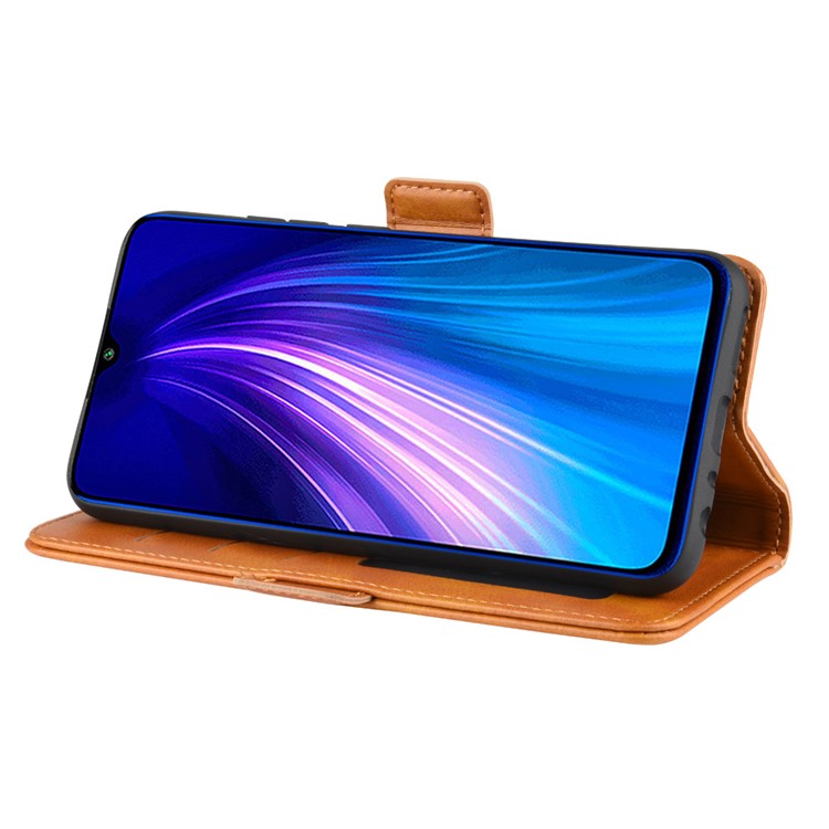 Magnet Adsorption Flip Leather Wallet Case for Xiaomi Redmi Note 8 - Brown-5