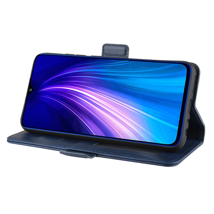 Magnet Adsorption Flip Leather Wallet Case for Xiaomi Redmi Note 8 - Blue-6