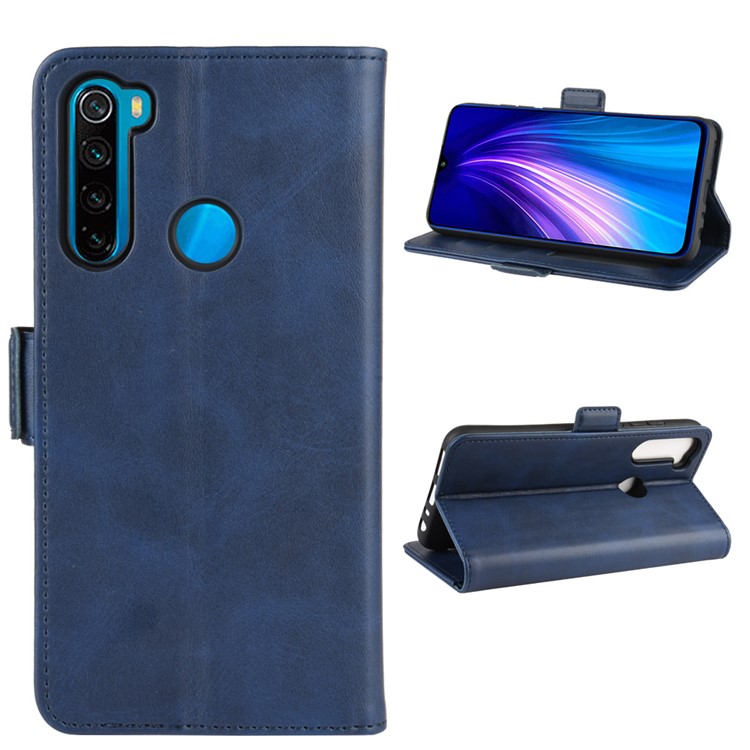 Magnet Adsorption Flip Leather Wallet Case for Xiaomi Redmi Note 8 - Blue-7