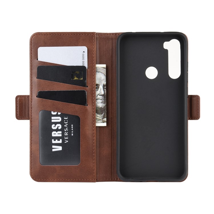 Magnet Adsorption Flip Leather Wallet Case for Xiaomi Redmi Note 8 - Coffee-3