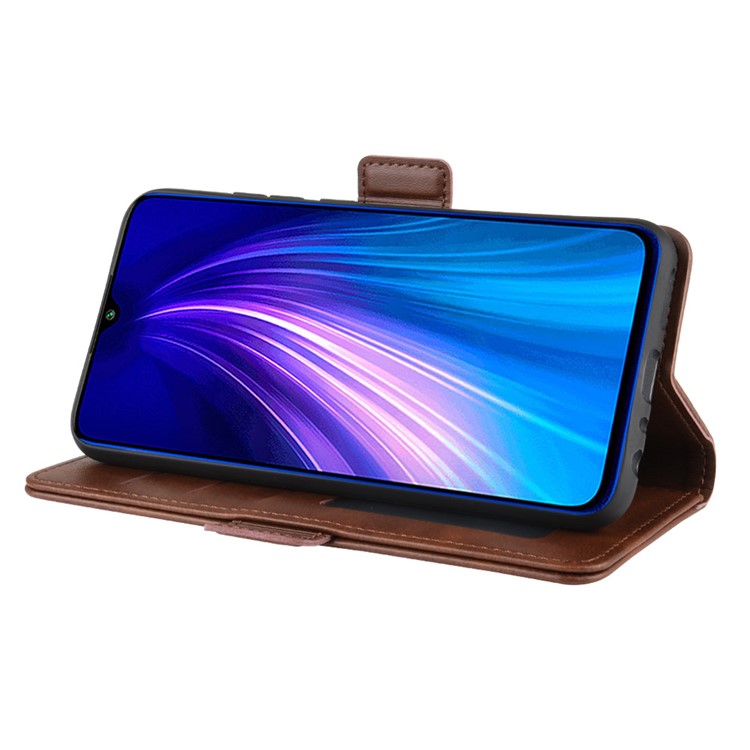 Magnet Adsorption Flip Leather Wallet Case for Xiaomi Redmi Note 8 - Coffee-5