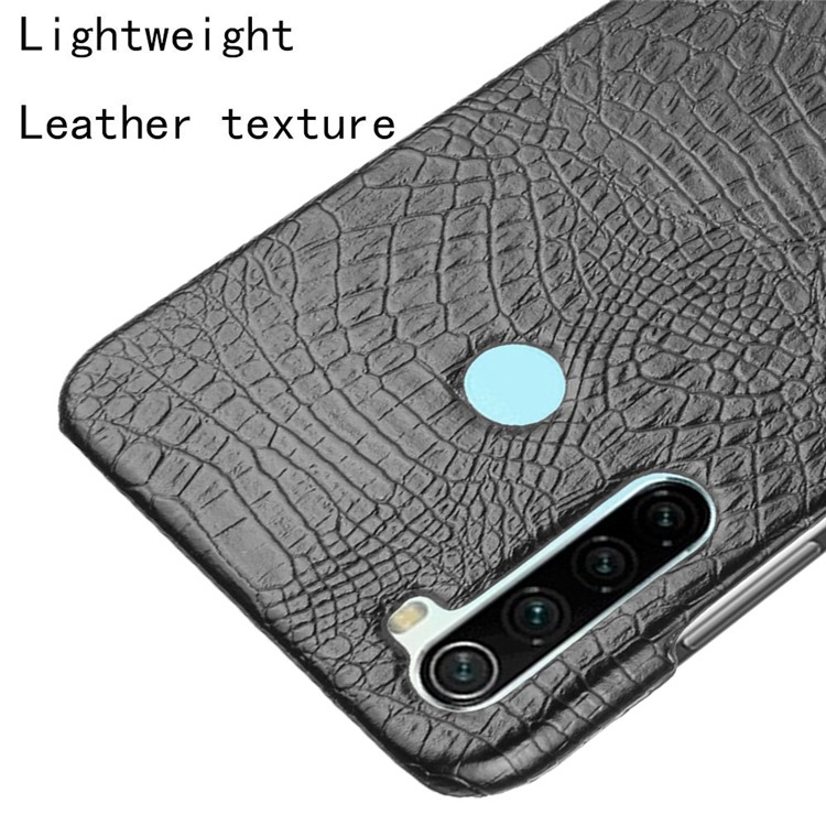 Crocodile Skin PU Leather+Coated PC Hard Casing for Xiaomi Redmi Note 8 - Black-4