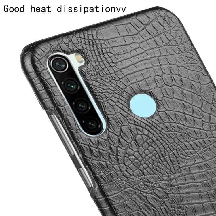 Crocodile Skin PU Leather+Coated PC Hard Casing for Xiaomi Redmi Note 8 - Black-5