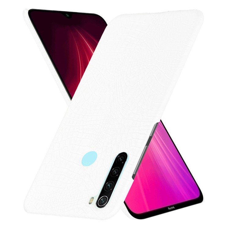 Crocodile Skin PU Leather Coated PC Hard Casing for Xiaomi Redmi Note 8 - White-2