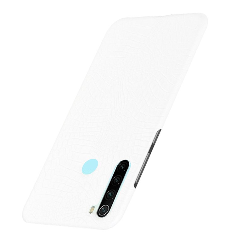 Crocodile Skin PU Leather Coated PC Hard Casing for Xiaomi Redmi Note 8 - White-3