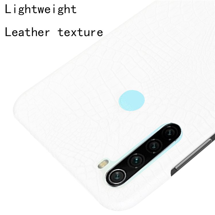 Crocodile Skin PU Leather Coated PC Hard Casing for Xiaomi Redmi Note 8 - White-4