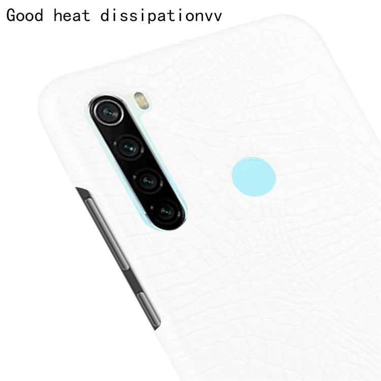 Crocodile Skin PU Leather Coated PC Hard Casing for Xiaomi Redmi Note 8 - White-5