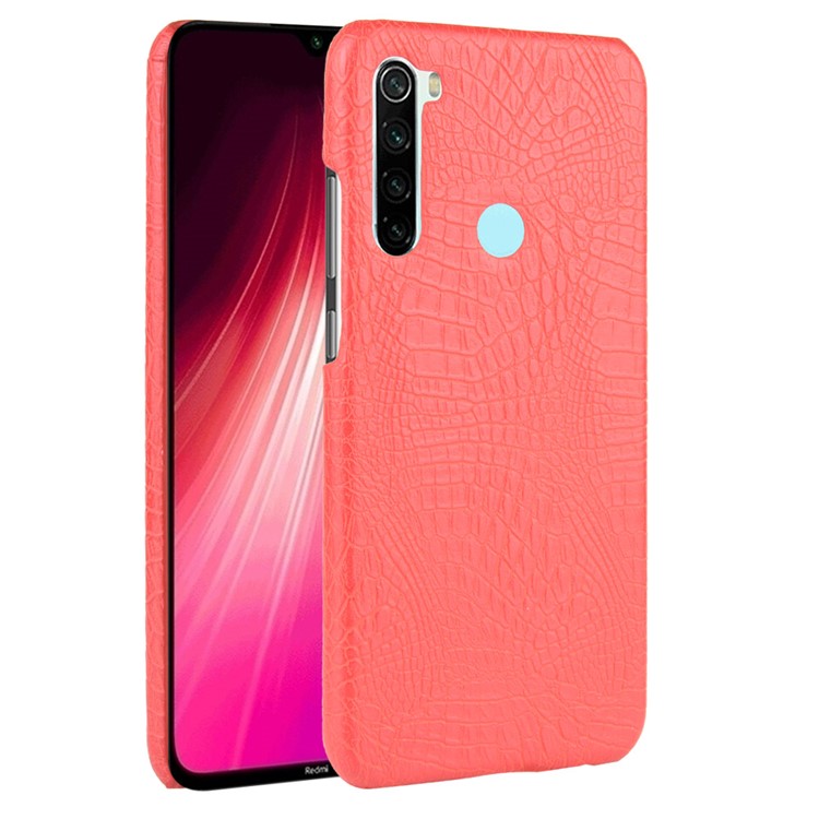 Crocodile Skin PU Leather Coated PC Hard Casing for Xiaomi Redmi Note 8 - Red-1
