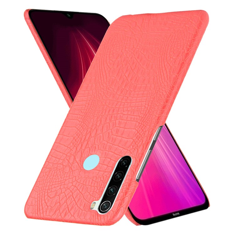 Crocodile Skin PU Leather Coated PC Hard Casing for Xiaomi Redmi Note 8 - Red-2