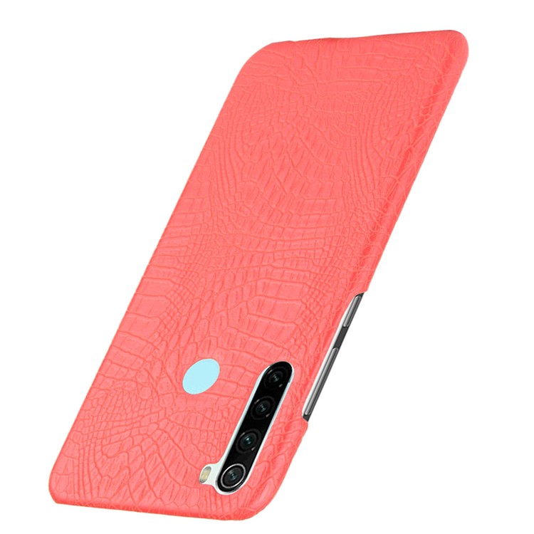 Crocodile Skin PU Leather Coated PC Hard Casing for Xiaomi Redmi Note 8 - Red-3