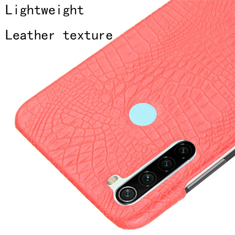 Crocodile Skin PU Leather Coated PC Hard Casing for Xiaomi Redmi Note 8 - Red-4