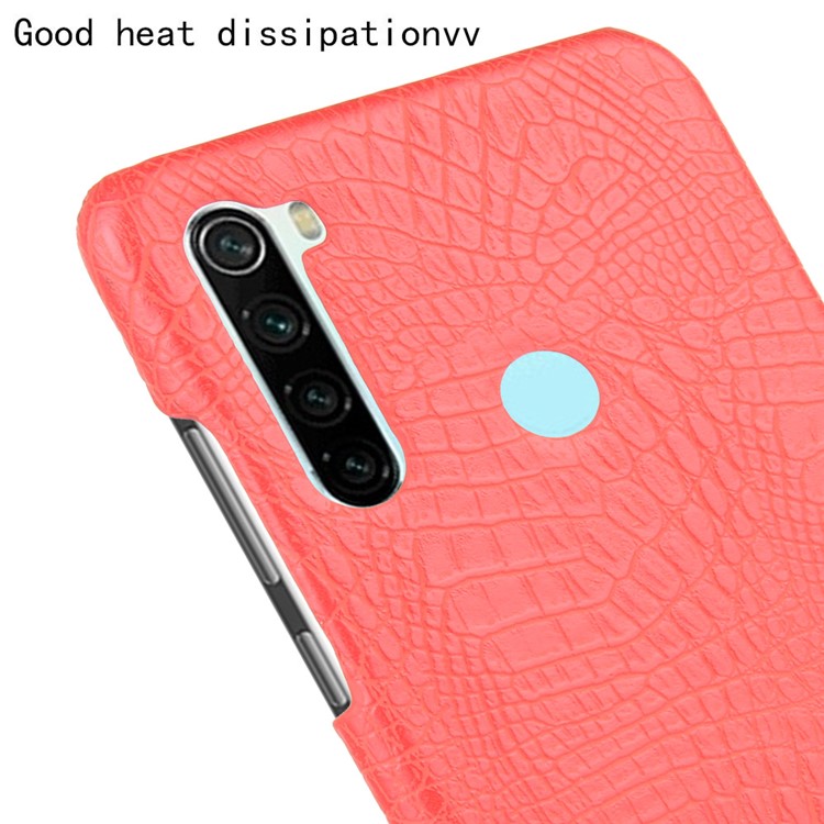 Crocodile Skin PU Leather Coated PC Hard Casing for Xiaomi Redmi Note 8 - Red-5