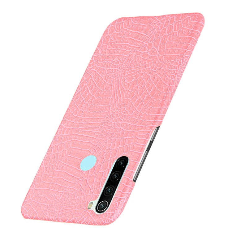 Crocodile Skin PU Leather Coated PC Hard Casing for Xiaomi Redmi Note 8 - Pink-3