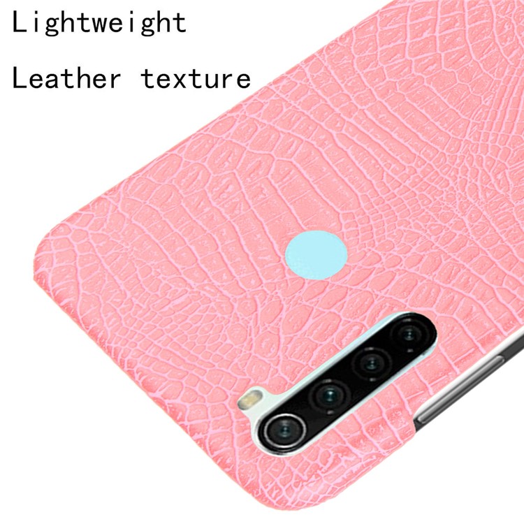 Crocodile Skin PU Leather Coated PC Hard Casing for Xiaomi Redmi Note 8 - Pink-4