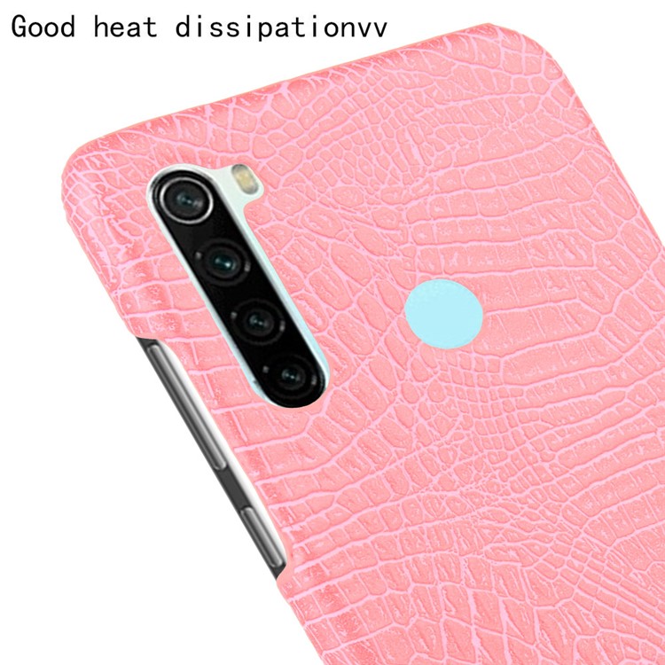 Crocodile Skin PU Leather Coated PC Hard Casing for Xiaomi Redmi Note 8 - Pink-5