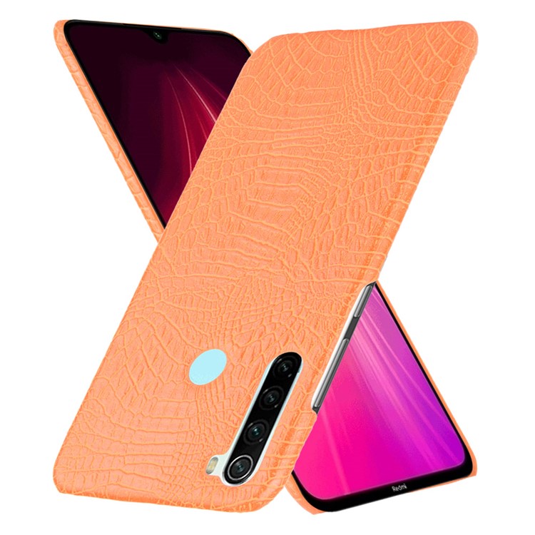 Crocodile Skin PU Leather Coated PC Hard Casing for Xiaomi Redmi Note 8 - Orange-2