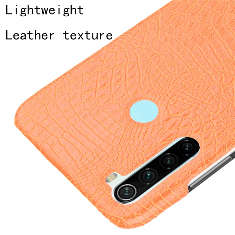 Crocodile Skin PU Leather Coated PC Hard Casing for Xiaomi Redmi Note 8 - Orange-4