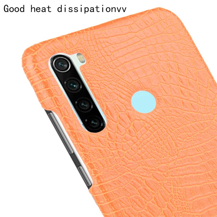 Crocodile Skin PU Leather Coated PC Hard Casing for Xiaomi Redmi Note 8 - Orange-5