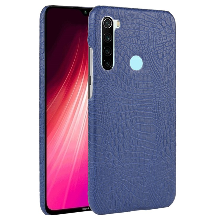 Crocodile Skin PU Leather Coated PC Hard Casing for Xiaomi Redmi Note 8 - Dark Blue-1