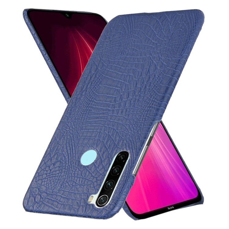 Crocodile Skin PU Leather Coated PC Hard Casing for Xiaomi Redmi Note 8 - Dark Blue-2