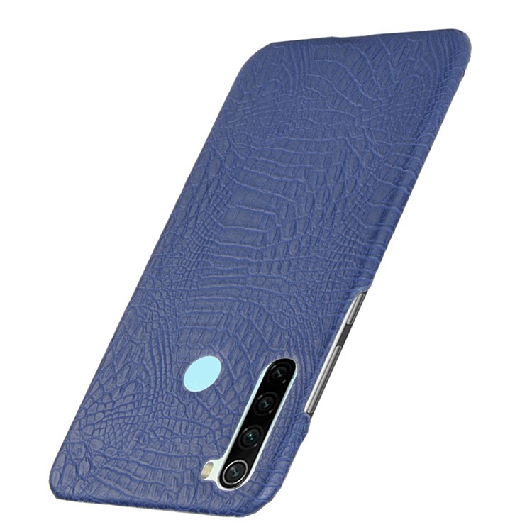 Crocodile Skin PU Leather Coated PC Hard Casing for Xiaomi Redmi Note 8 - Dark Blue-3