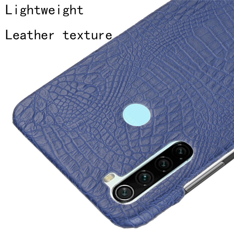Crocodile Skin PU Leather Coated PC Hard Casing for Xiaomi Redmi Note 8 - Dark Blue-4