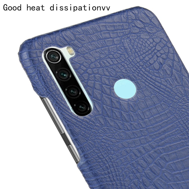 Crocodile Skin PU Leather Coated PC Hard Casing for Xiaomi Redmi Note 8 - Dark Blue-5
