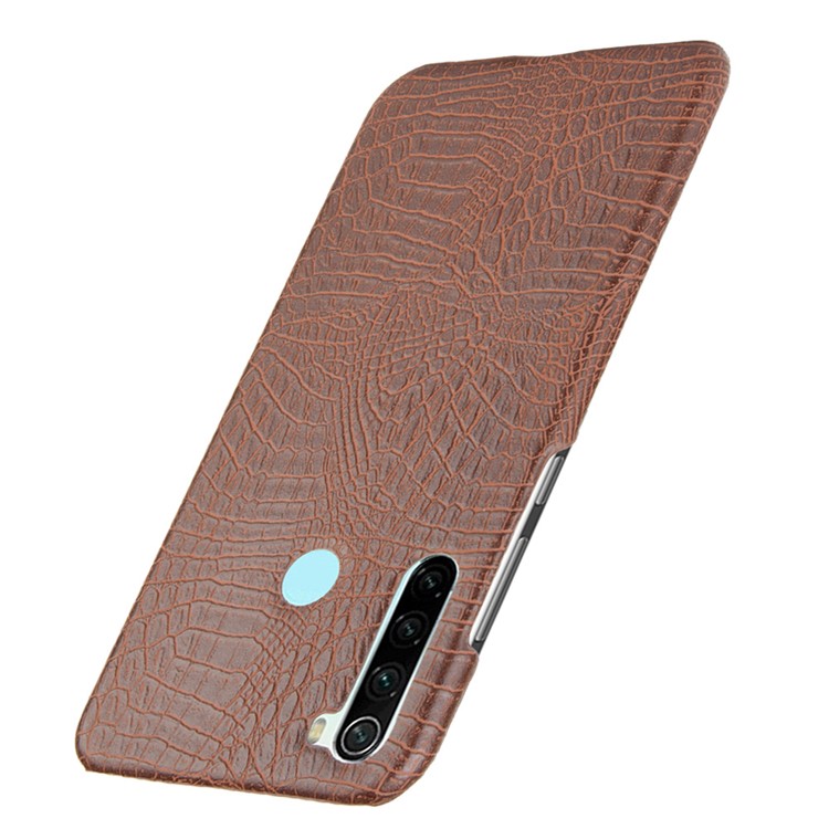 Crocodile Skin PU Leather Coated PC Hard Casing for Xiaomi Redmi Note 8 - Brown-3
