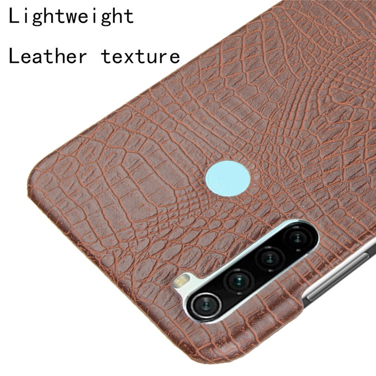 Crocodile Skin PU Leather Coated PC Hard Casing for Xiaomi Redmi Note 8 - Brown-4
