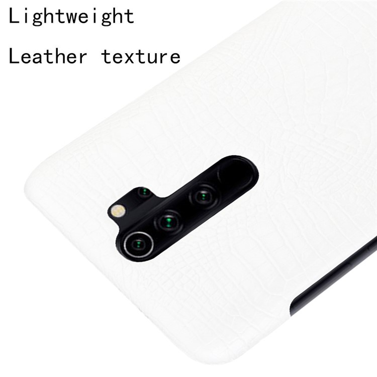 Crocodile Skin PU Leather Coated PC Phone Shell for Xiaomi Redmi Note 8 Pro - White-4
