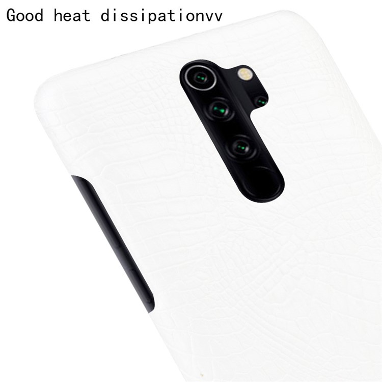 Crocodile Skin PU Leather Coated PC Phone Shell for Xiaomi Redmi Note 8 Pro - White-5