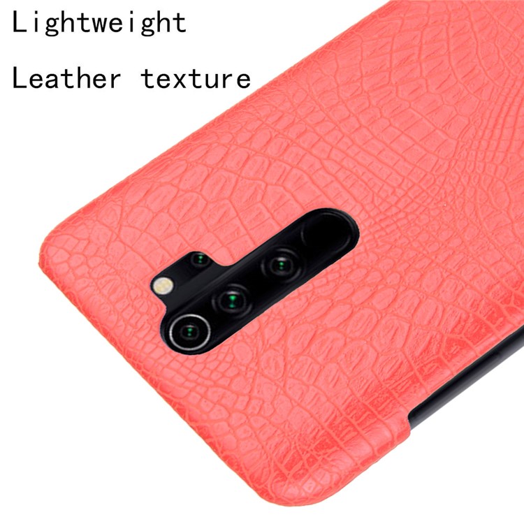 Crocodile Skin PU Leather Coated PC Phone Shell for Xiaomi Redmi Note 8 Pro - Red-4