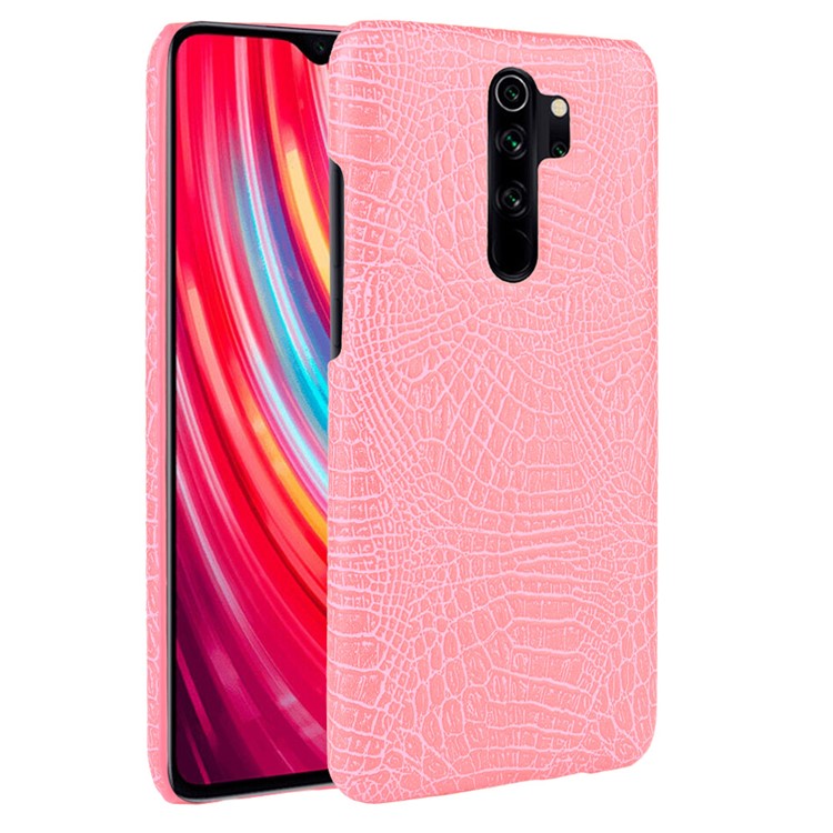 Crocodile Skin PU Leather Coated PC Phone Shell for Xiaomi Redmi Note 8 Pro - Pink-1