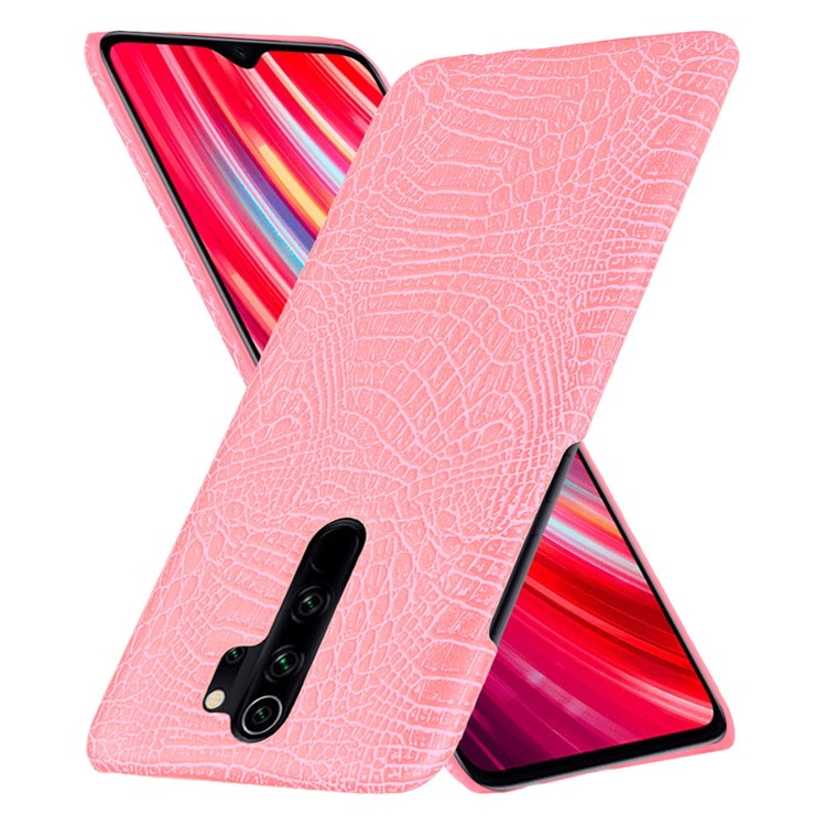 Crocodile Skin PU Leather Coated PC Phone Shell for Xiaomi Redmi Note 8 Pro - Pink-2