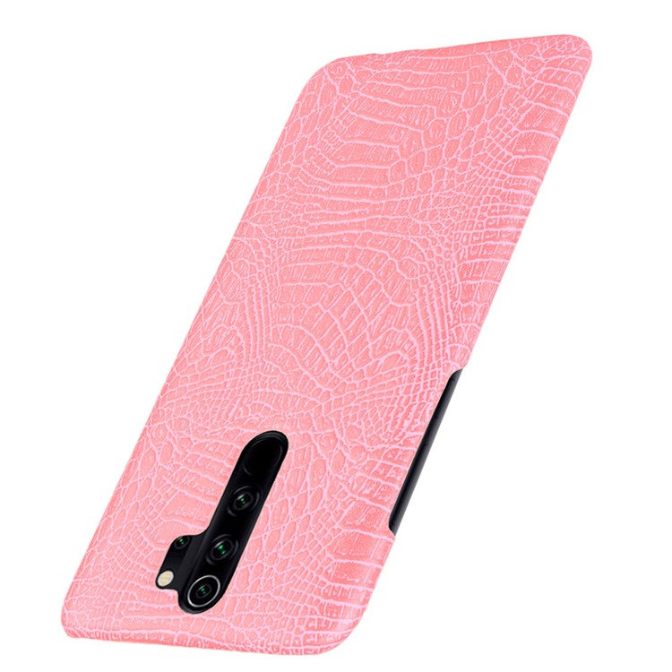 Crocodile Skin PU Leather Coated PC Phone Shell for Xiaomi Redmi Note 8 Pro - Pink-3